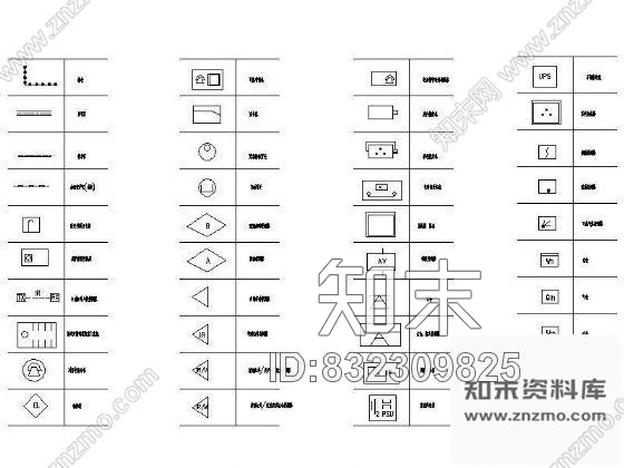 图块/节点安全防范系统通用图形符号cad施工图下载【ID:832309825】