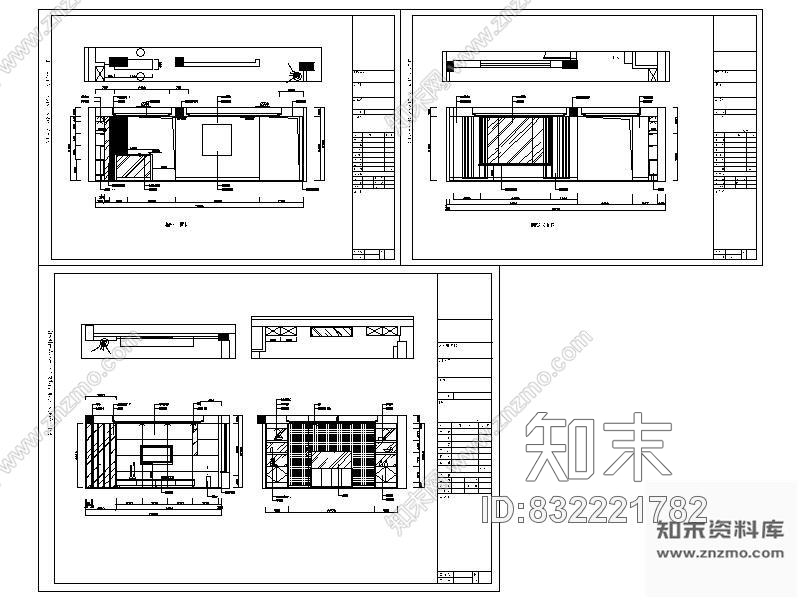 图块/节点现代客厅立面图施工图下载【ID:832221782】