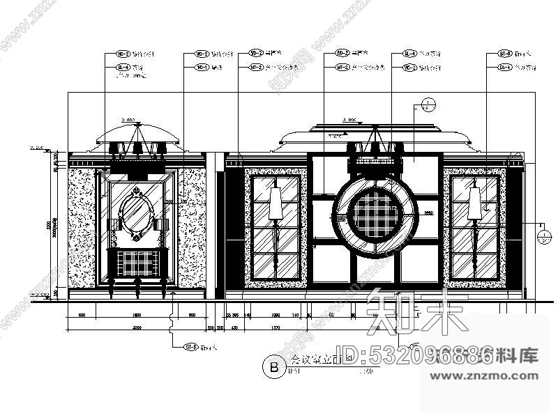 施工图成都某酒店会议室装修图含效果cad施工图下载【ID:532096886】