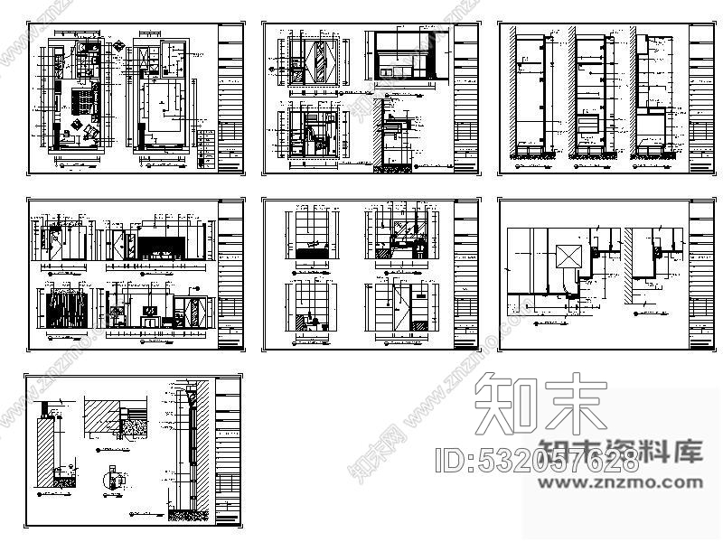 施工图某国际酒店双人客房室内装修图cad施工图下载【ID:532057628】