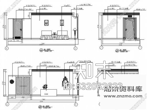 施工图某大酒店美洲风情套房装修图含效果cad施工图下载【ID:532062623】