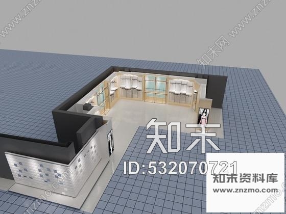 施工图重庆大型服装连锁商场青年女装专卖店装修施工图含效果cad施工图下载【ID:532070721】