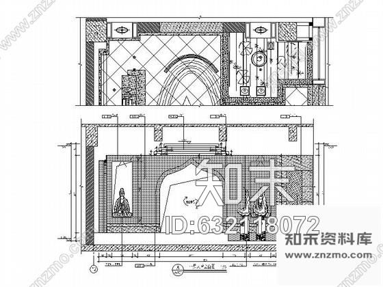 施工图养生会所大堂装修图cad施工图下载【ID:632118072】