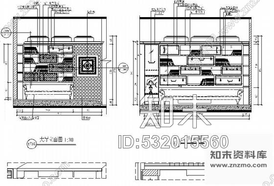 施工图福建时尚酒吧某层室内装修施工图含效果cad施工图下载【ID:532015560】