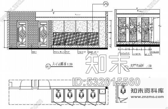 施工图福建时尚酒吧某层室内装修施工图含效果cad施工图下载【ID:532015560】