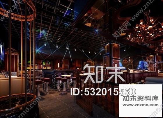 施工图福建时尚酒吧某层室内装修施工图含效果cad施工图下载【ID:532015560】