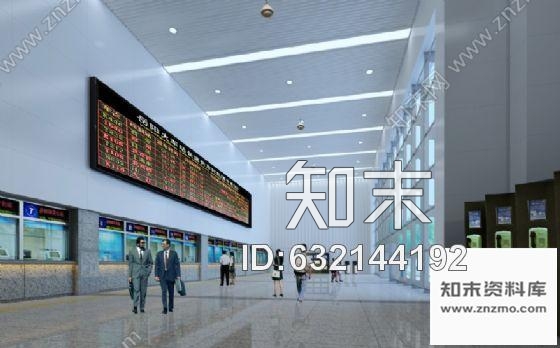 施工图某火车站售票厅施工图(含效果)cad施工图下载【ID:632144192】