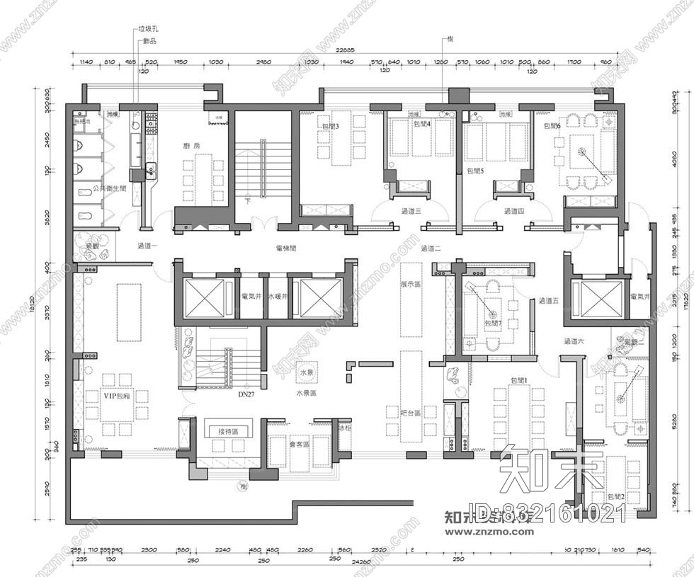 新疆某茶楼新中式风格室内装修施工图含实景施工图下载【ID:832161021】