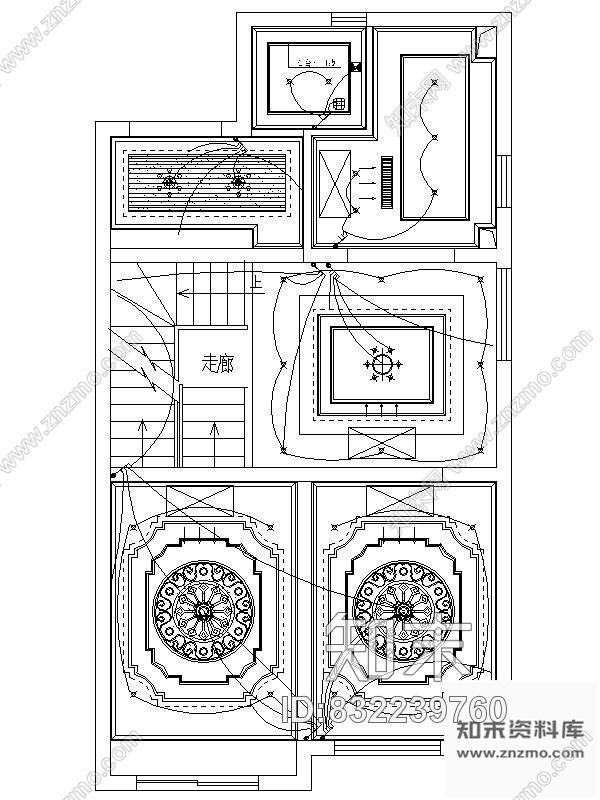 图块/节点三层欧式风格别墅平面图施工图下载【ID:832239760】