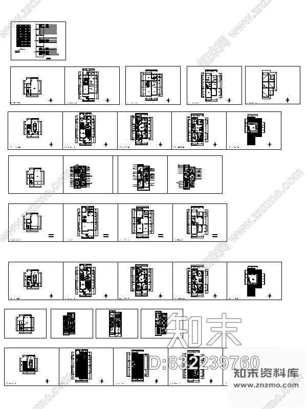 图块/节点三层欧式风格别墅平面图施工图下载【ID:832239760】