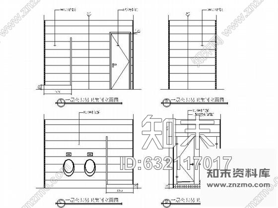 施工图陕西某精品养生会所公共卫生间装修图cad施工图下载【ID:632117017】