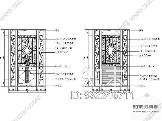 图块/节点欧式玄关立面图cad施工图下载【ID:832246711】