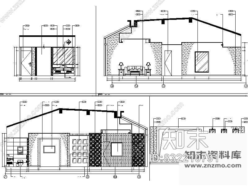 图块/节点某酒店S-11型客房立面图cad施工图下载【ID:832210791】