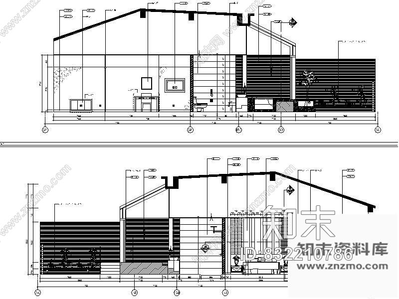 图块/节点某酒店S-1型客房立面图cad施工图下载【ID:832210786】