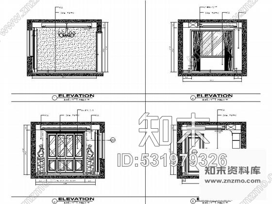 施工图浙江上虞简约欧式四层别墅装修CAD施工图含效果图cad施工图下载【ID:531979326】