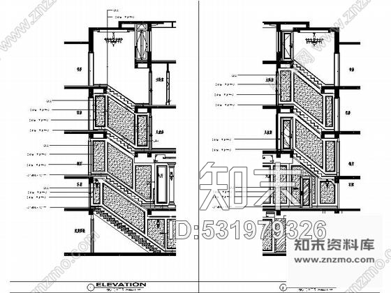 施工图浙江上虞简约欧式四层别墅装修CAD施工图含效果图cad施工图下载【ID:531979326】