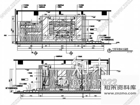 施工图郑州某时尚会所雪茄洋酒房装修图cad施工图下载【ID:632117022】