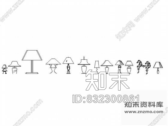 图块/节点各式灯饰CAD图块下载施工图下载【ID:832300861】