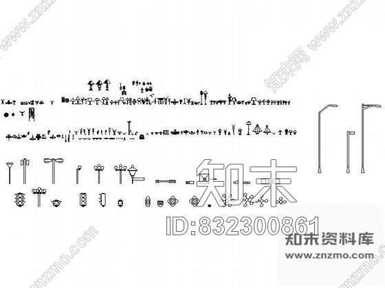 图块/节点各式灯饰CAD图块下载施工图下载【ID:832300861】