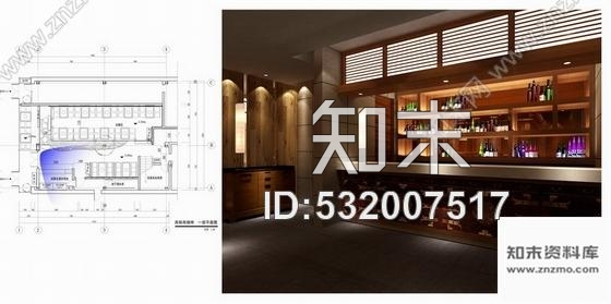 施工图北京精品现代中式烧烤店施工图含效果施工图下载【ID:532007517】