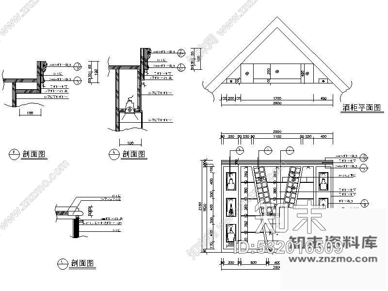 施工图精致小酒吧装饰图施工图下载【ID:532016509】