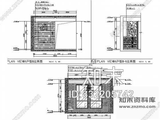 图块/节点现代客厅立面图cad施工图下载【ID:832205742】