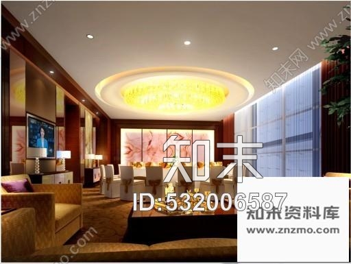 施工图现代办公楼餐厅大包间装修图含效果施工图下载【ID:532006587】