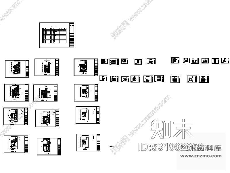 施工图现代三层别墅设计图cad施工图下载【ID:531992353】