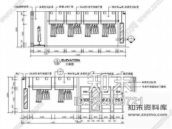 施工图三个服装店装修方案图cad施工图下载【ID:532069721】