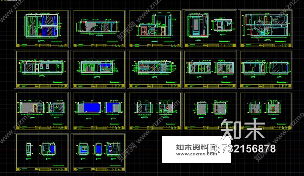 高文安—广州凯旋新世界复式户型样板间CAD施工图cad施工图下载【ID:732156878】