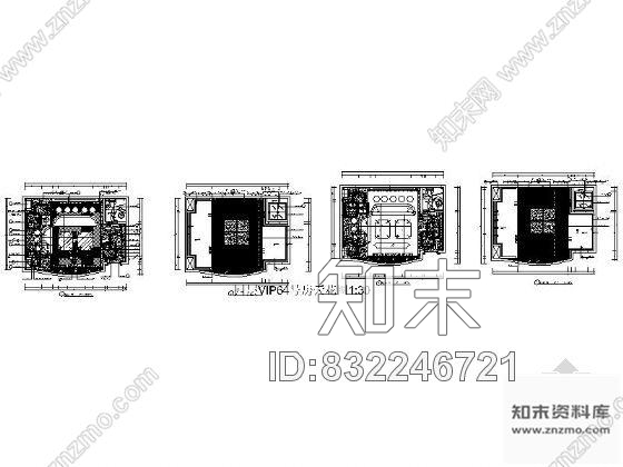 图块/节点VIP包房平面cad施工图下载【ID:832246721】