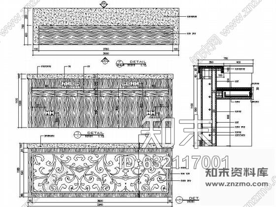施工图某奢华欧式足疗会所大厅装修图含效果cad施工图下载【ID:632117001】