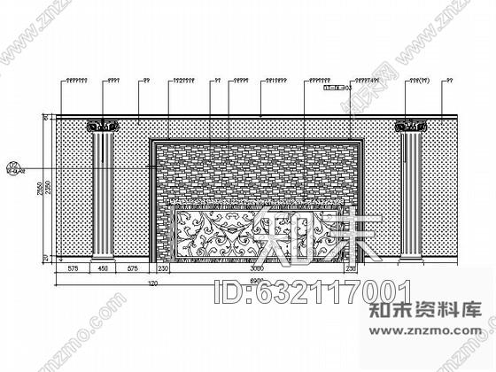 施工图某奢华欧式足疗会所大厅装修图含效果cad施工图下载【ID:632117001】
