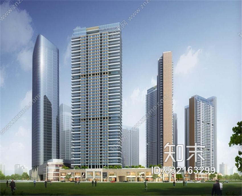 深圳中心项目CAD施工图+效果图cad施工图下载【ID:832163299】
