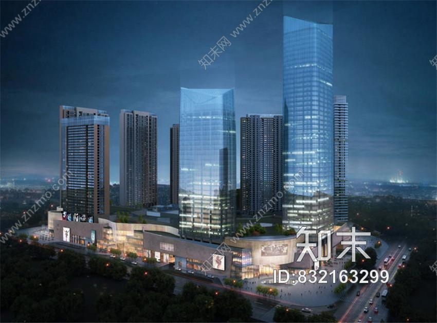 深圳中心项目CAD施工图+效果图cad施工图下载【ID:832163299】