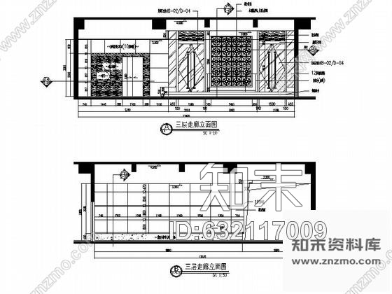 施工图郑州精品时尚会所走廊装修图cad施工图下载【ID:632117009】
