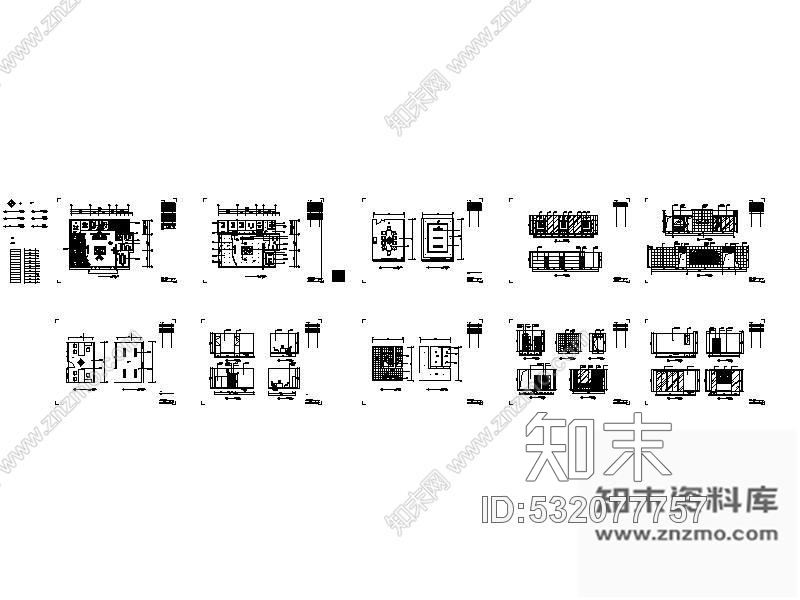 施工图某售楼处中心装修图(含实景)cad施工图下载【ID:532077757】