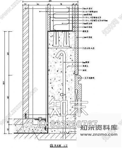 图块/节点单面卫生间石材墙体+会议室或办公室墙纸结构图cad施工图下载【ID:832290767】