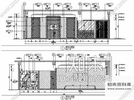 施工图北京繁华商贸区大型企业典雅高档办公楼室内装修施工图含效果及实景施工图下载【ID:532087896】