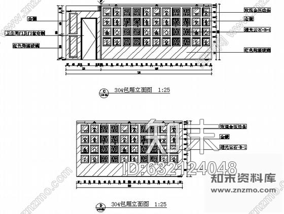 施工图宁夏某国际大酒店三楼KTV室内装修图cad施工图下载【ID:632124048】