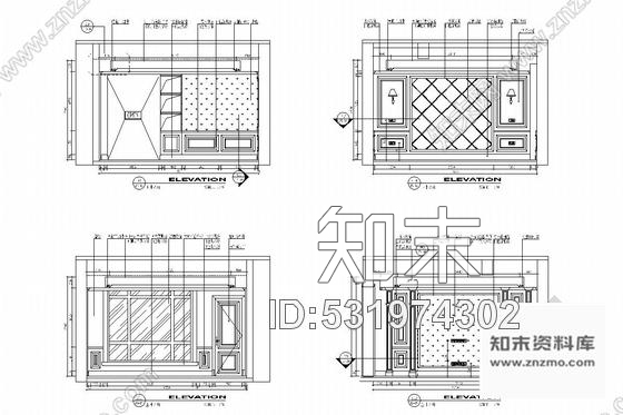 施工图江苏学雅芳邻毓秀钟灵中式风格三层别墅装修图cad施工图下载【ID:531974302】