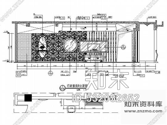 施工图天津某豪华酒店行政套房B户型装修图cad施工图下载【ID:532052652】