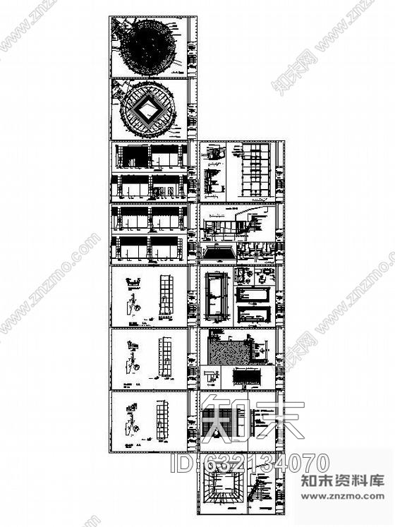 施工图花园酒店圆形游泳池装修图cad施工图下载【ID:632134070】
