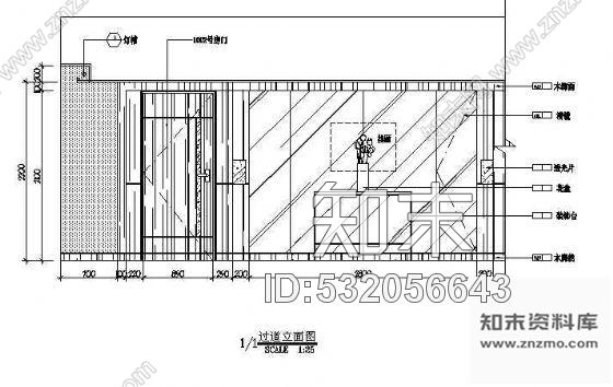 五星酒店过道图cad施工图下载【ID:532056643】