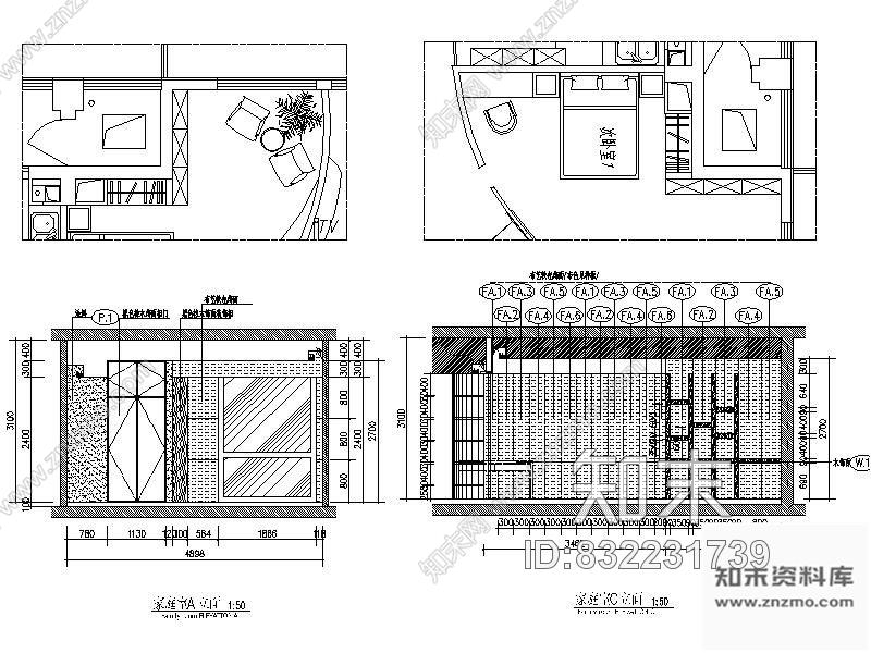 图块/节点过道立面图cad施工图下载【ID:832231739】