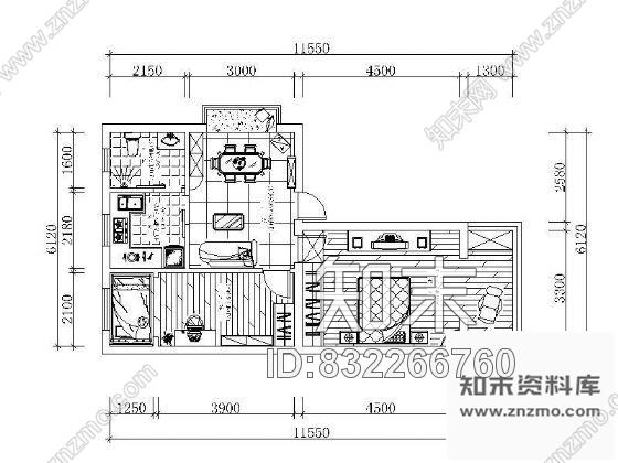 图块/节点三个家装户型平面设计图cad施工图下载【ID:832266760】