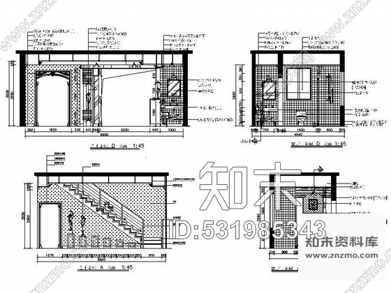 施工图毕业设计叠拼欧式双层别墅室内装修图含方案cad施工图下载【ID:531985343】