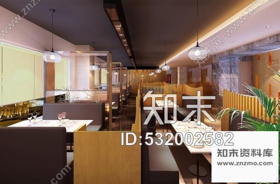 施工图福州两层木质时尚餐厅室内施工图含高清效果图cad施工图下载【ID:532002582】