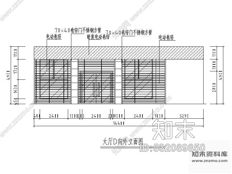 施工图湖南某劳动大厅竣工图(含效果)cad施工图下载【ID:532089850】