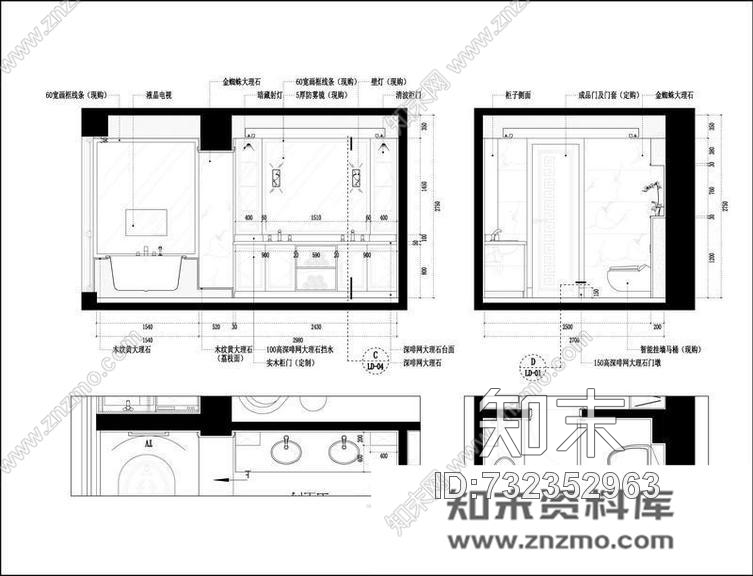 世茂天城臻园cad施工图下载【ID:732352963】